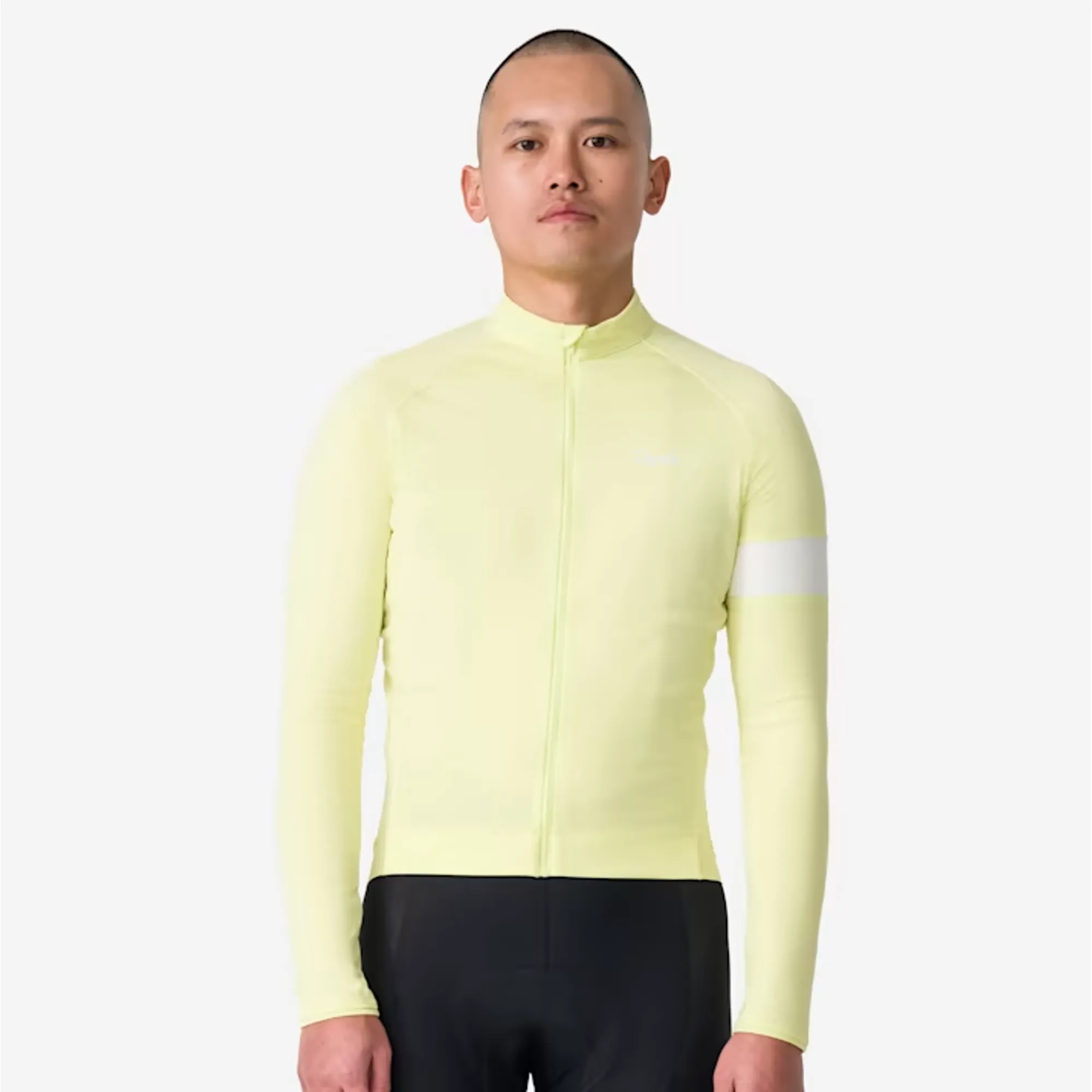 Rapha Men's Long Sleeve Core Jersey Lime Green/White Rapha Men's Long Sleeve Core Jersey Lime Green/White
